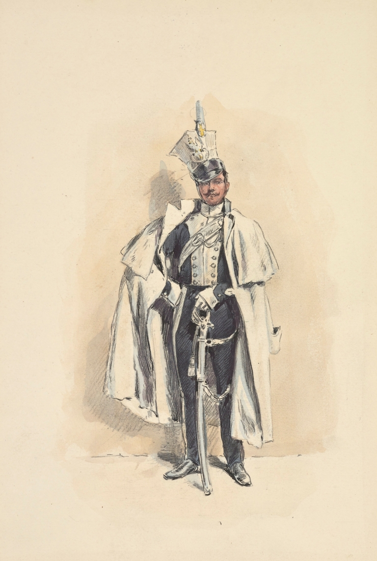 Pulk Ulanow, oficer w plaszczu 1815-1822 by Bronisław Gembarzewski