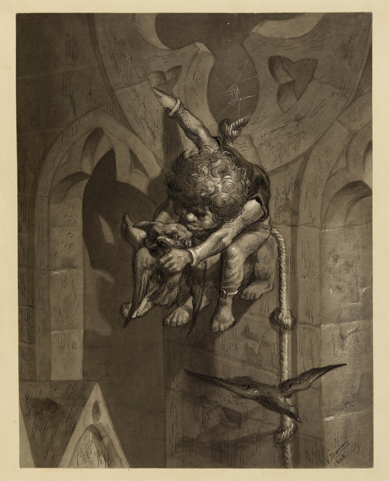 Quasimodo dénichant des oiseaux by Victor Masson