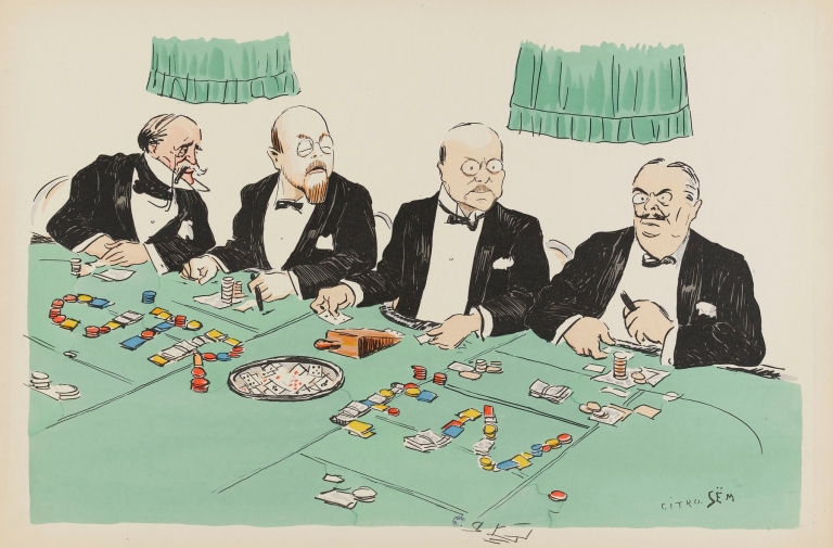 quatre personnages au casino by Georges Goursat (Sem)