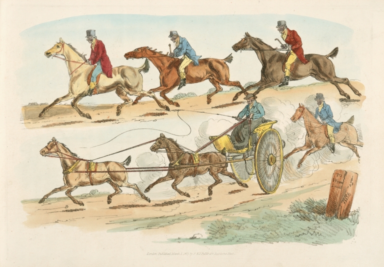 Race with a carriage by Henry Thomas Alken
