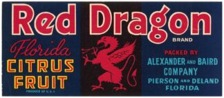 Red Dragon Brand Florida Citrus Fruit Label by Anonymous