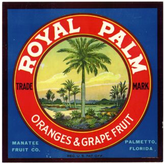 Royal Palm Oranges and Grapefruit Label by Anonymous