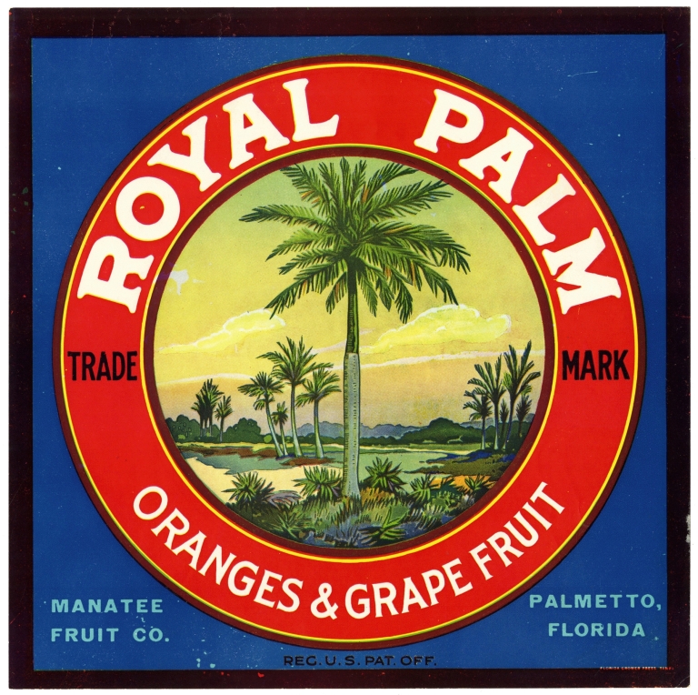 Royal Palm Oranges and Grapefruit Label by Anonymous