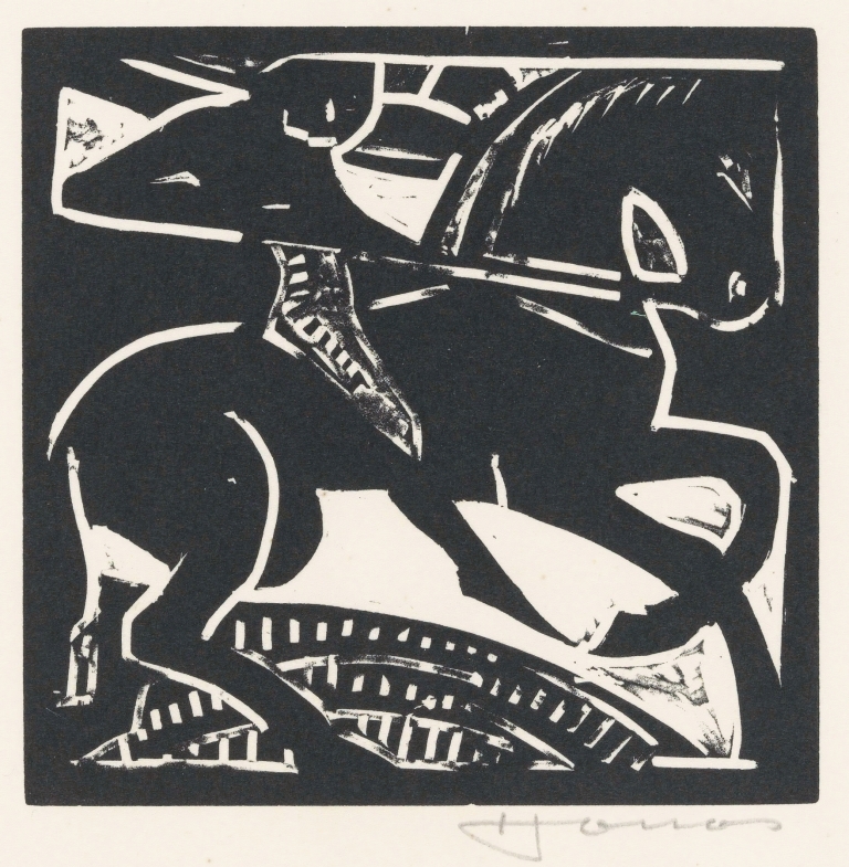 Ruiter op een paard by Henri Jonas