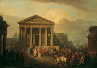 Sacrifice In Front Of A Roman Temple by Vinzenz Fischer