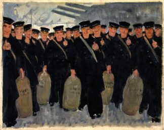 Sailors embarking for overseas by Thomas Cantrell Dugdale
