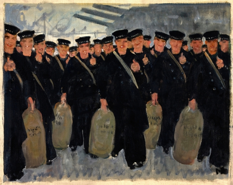 Sailors embarking for overseas by Thomas Cantrell Dugdale