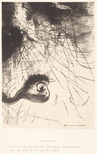 Saint-Antoine; Il doit y avoir quelque part des figures primordiales dont les corps ne sont que les images by Odilon Redon
