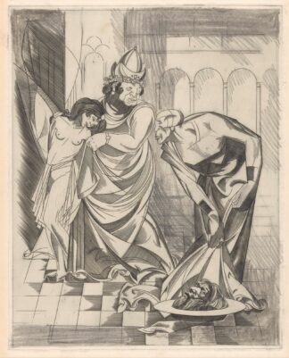 Salome, Herodes en de beul met het hoofd van Johannes de Doper by Johannes Josephus Aarts