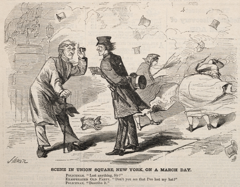 Scene in Union Square, New York, on a March Day by Winslow Homer