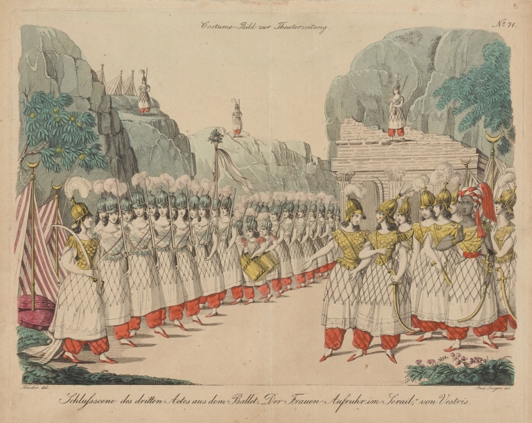 Schlussscene des dritten Actes aus dem Ballet ‘Der Frauen-Aufruhr im Serail,’ von Vestris by Johann Christian Schoeller