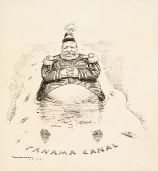 Secretary of War William Howard Taft sits in the Panama Canal. by William Henry Walker
