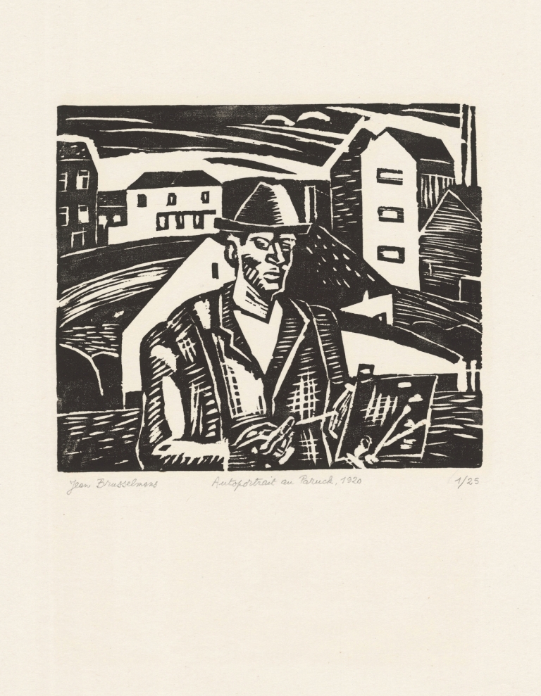 Self-portrait with Paruck by Jean Brusselmans