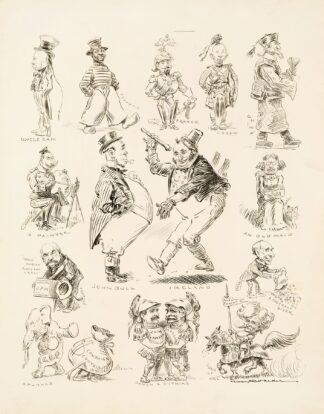Several portraits of American and world leader figures by William Henry Walker