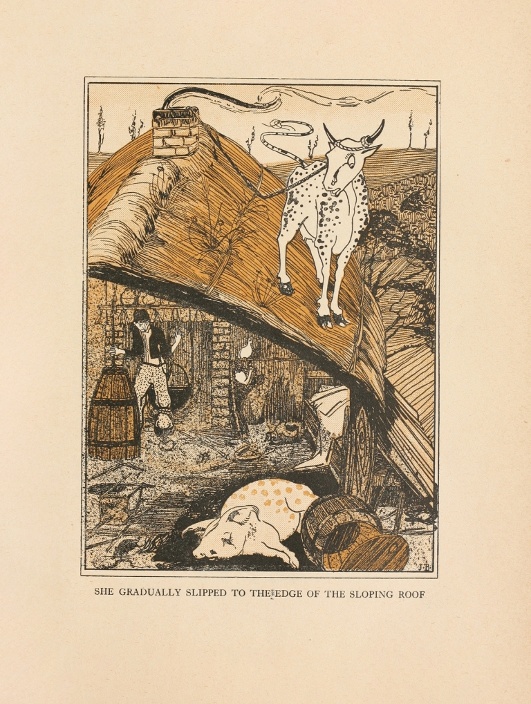 She gradually slipped to the Edge of the sloping Roof by Jean de Bosschère