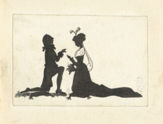 Silhouetten van een man knielend voor een vrouw by Nelly Bodenheim
