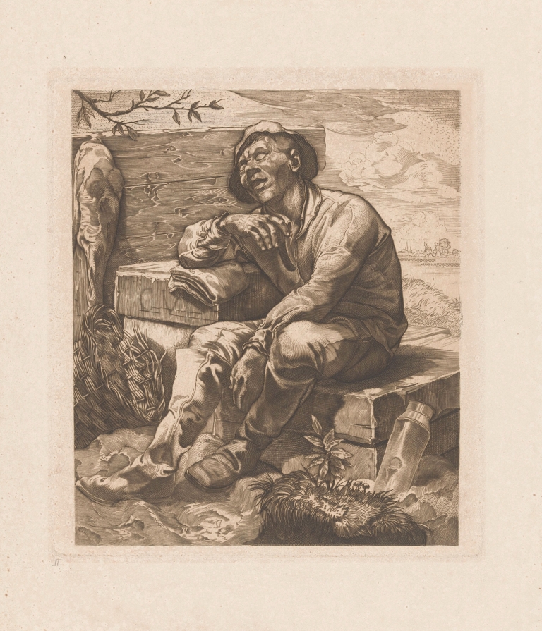 Slapende polderjongen by Johannes Josephus Aarts