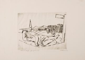 Sleeping Girl in Grain Field by Max Beckmann