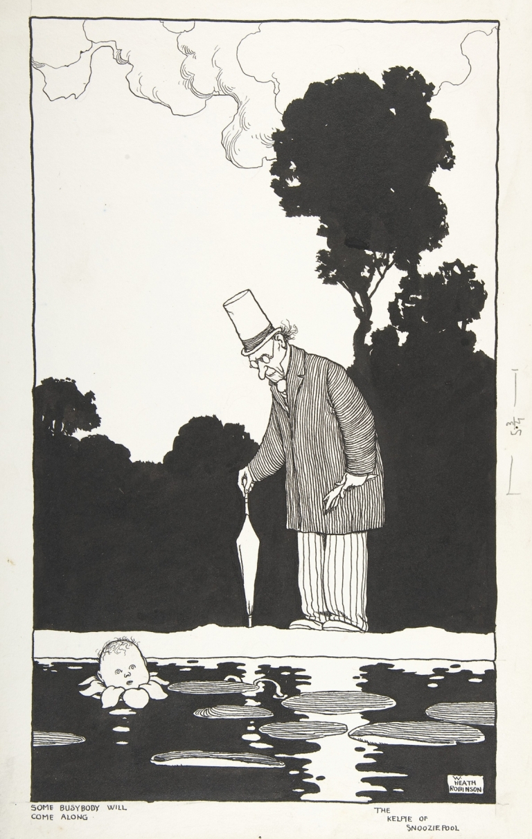 ‘Some Busybody Will Come Along’; The Kelpie of Snooziepod, Topsy-Turvy Tales by William Heath Robinson