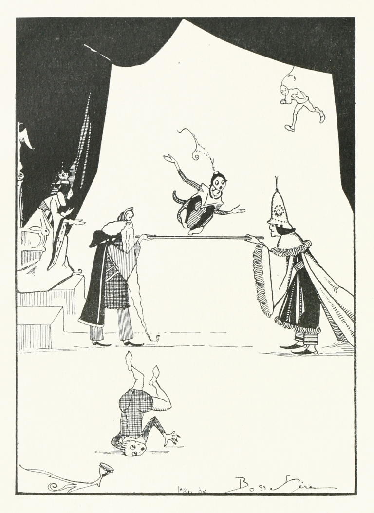 Sometimes leap over the stick, sometimes creep under it, backward and forward by Jean de Bosschère