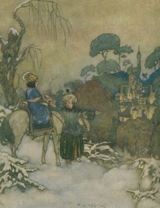 Soon they caught sight of the castle in the distance. by Edmund Dulac