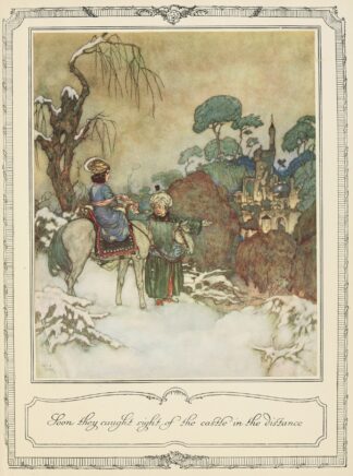 Soon they caught sight of the castle in the distance by Edmund Dulac