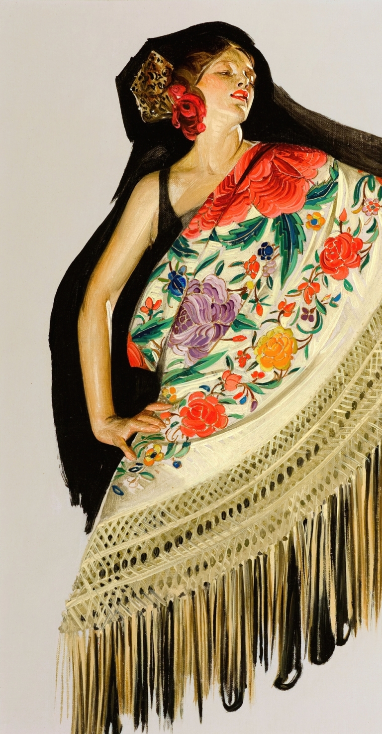 Spanish Shawl by Joseph Christian Leyendecker