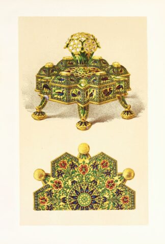 Spice-Box in Silver Gilt, enriched with Translucent Enamels by John Charles Robinson