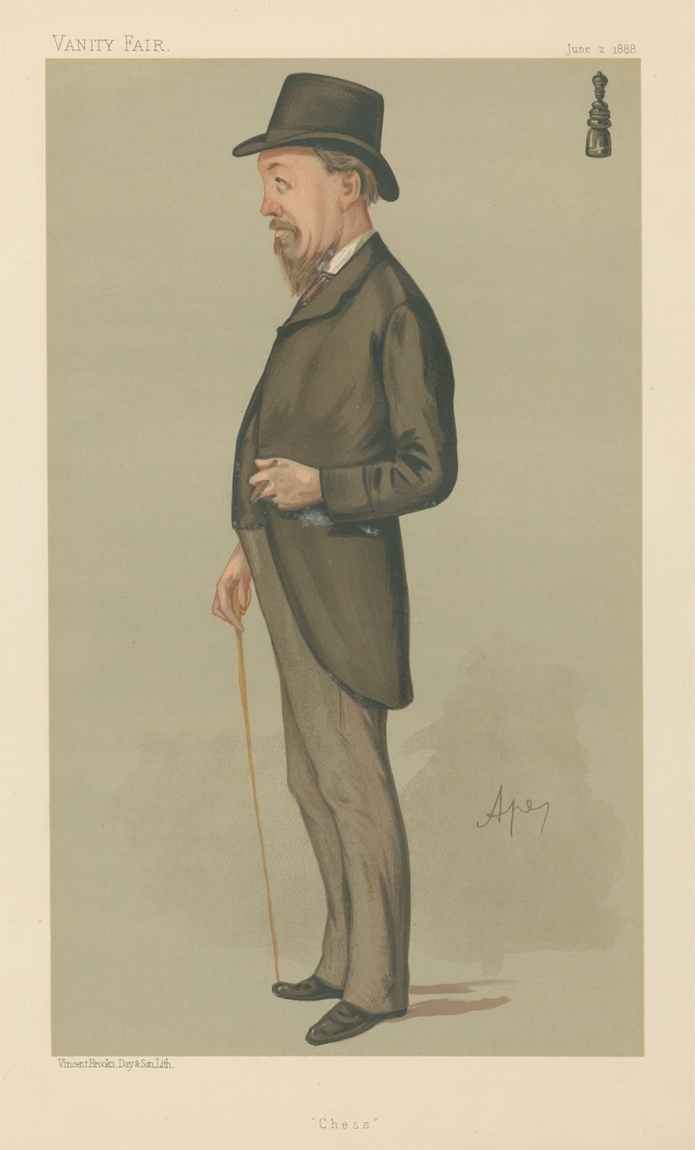 Sports, Miscellaneous, Chess; ‘Chess’, Mr. J. H. Blackburne, June 2, 1888 by Carlo Pellegrini