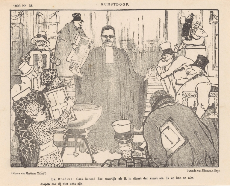 Spotprent over de kunsthistoricus Abraham Bredius by Theo van Hoytema
