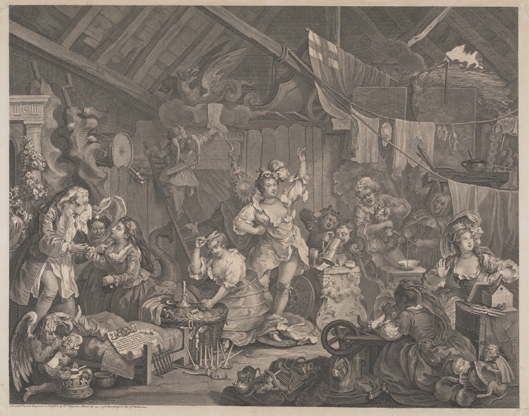 Strolling Actresses Dressing in a Barn by William Hogarth