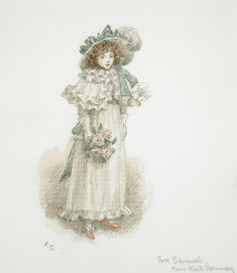 Study of a Fully Dressed Little Girl by Kate Greenaway