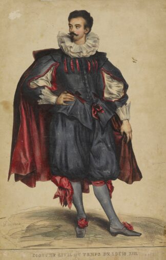Suite de déguisements Costume civil porté au temps de Louis XIII by Eugène Devéria