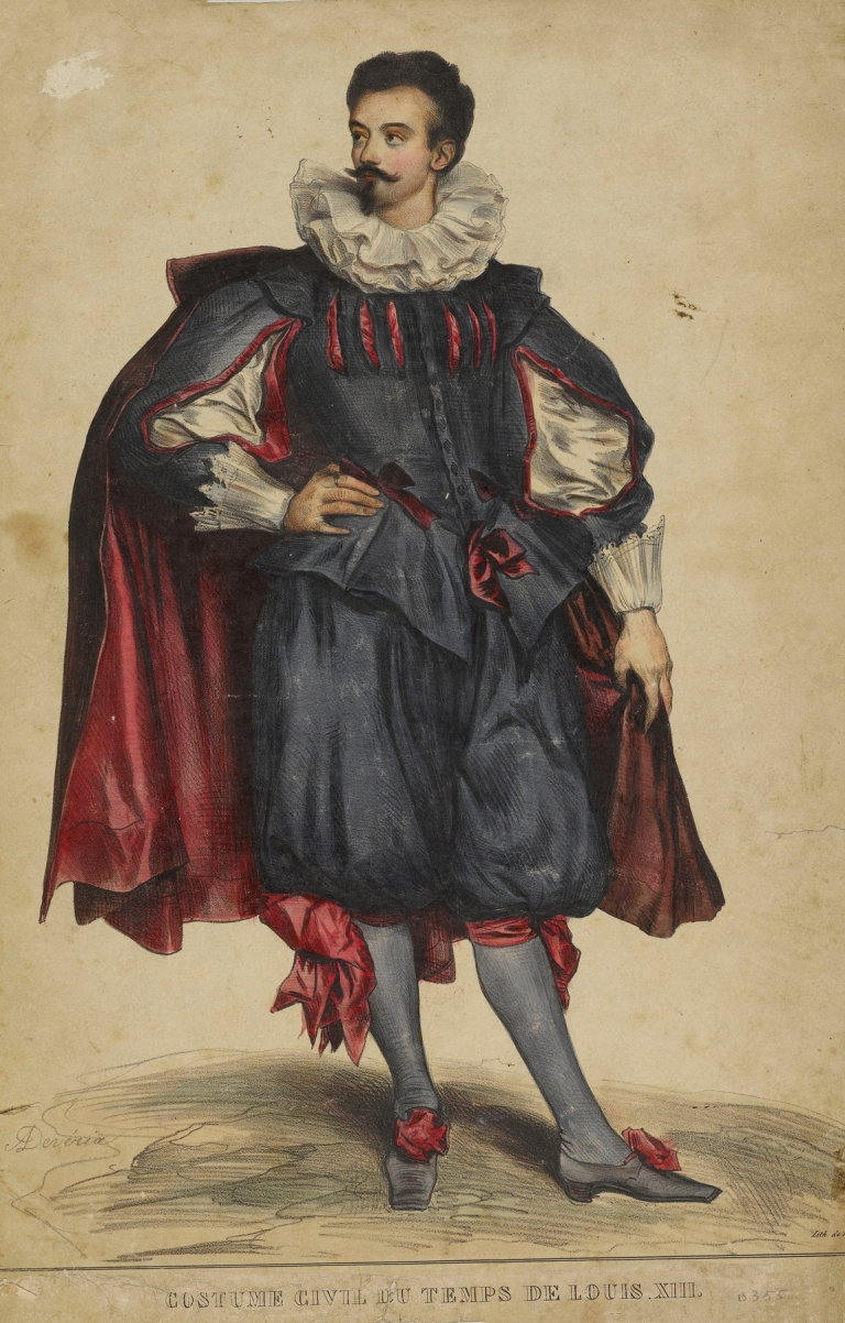 Suite de déguisements Costume civil porté au temps de Louis XIII by Eugène Devéria