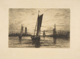 Sunset on the East River by Henry Farrer