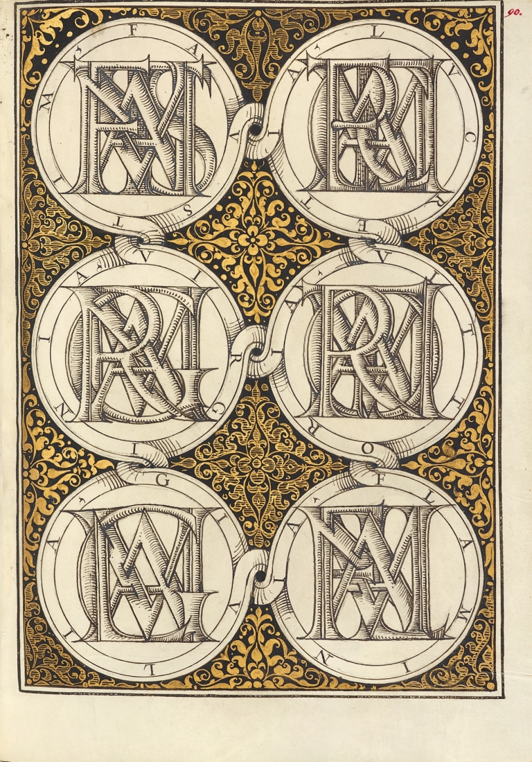 Superimposed Letters Spelling the Names of Illustrious Women of Ancient Rome by Joris Hoefnagel