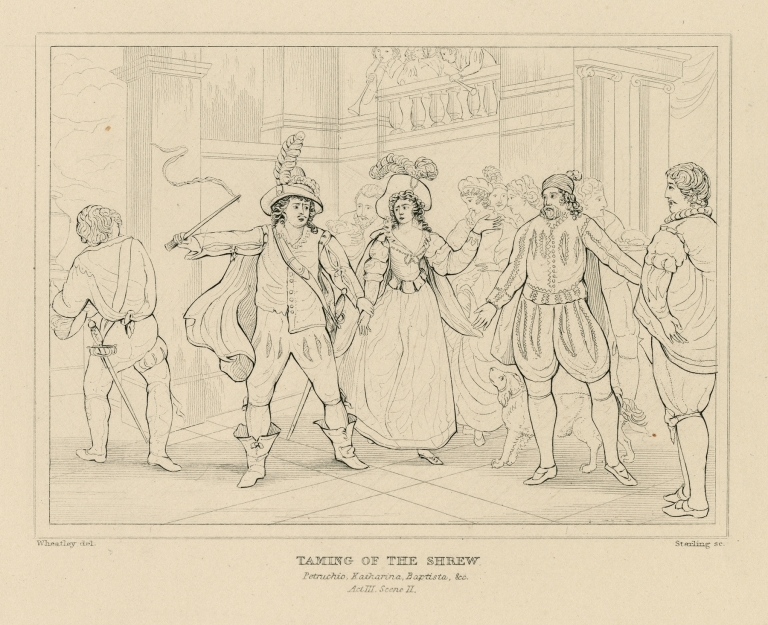 Taming of the shrew, Petruchio, Katharina, Baptista, &c., act III, scene II by William Francis Starling