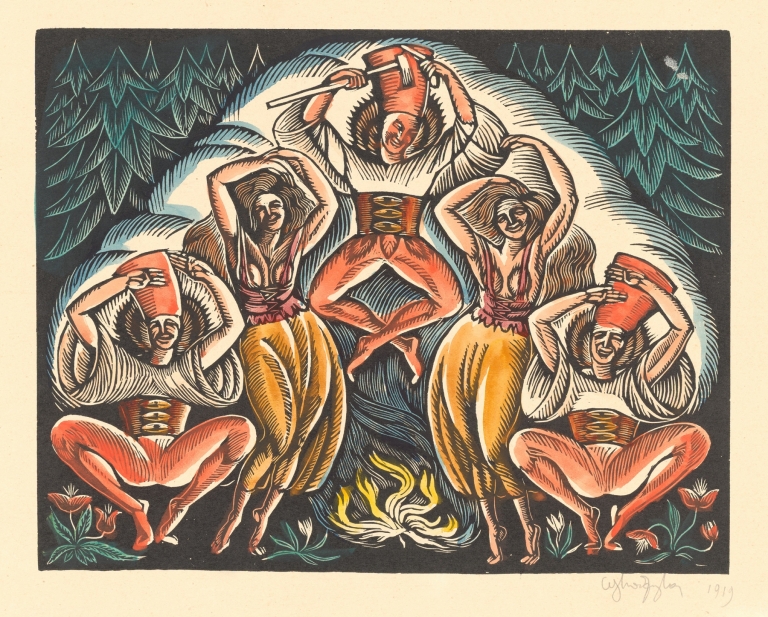 Tanec zbojníkov by Władysław Skoczylas
