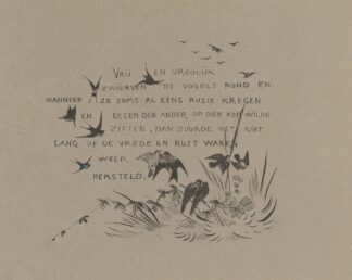 Tekstblad met zwaluwen by Theo van Hoytema