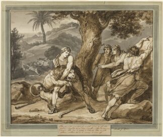 Telemachus Battles the Lion, from The Adventures of Telemachus, Book 2 by Bartolomeo Pinelli