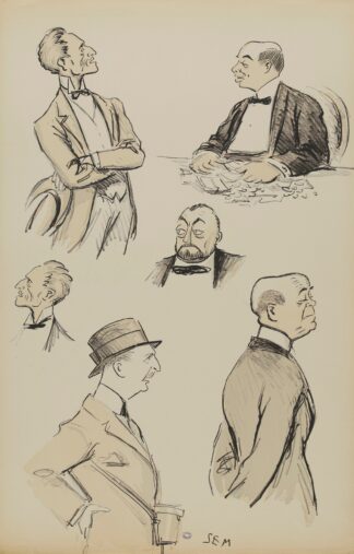 têtes ou bustes de cinq messieurs by Georges Goursat (Sem)