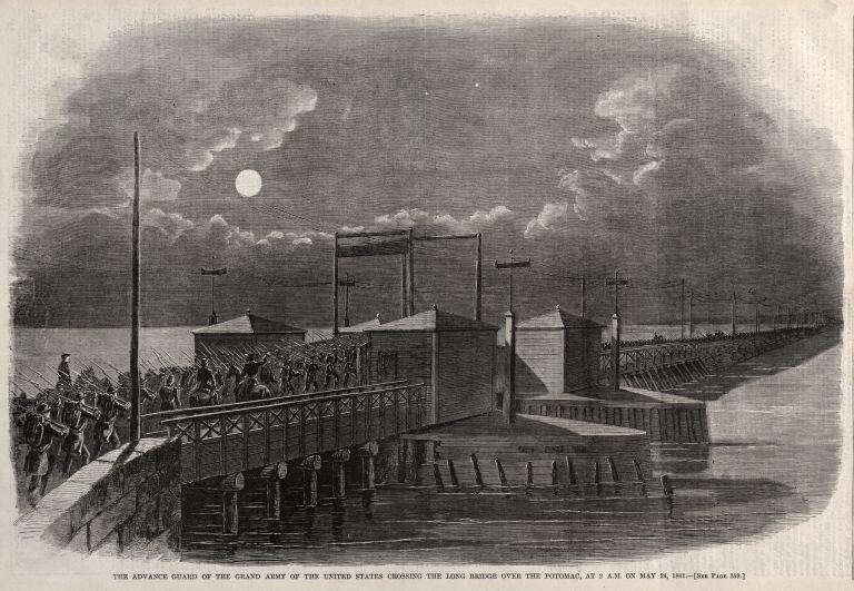 The Advance Guard of the Grand Army of the United States Crossing the Long Bridge over the Potomac, at 2 a.m. on May 24, 1861 by Winslow Homer