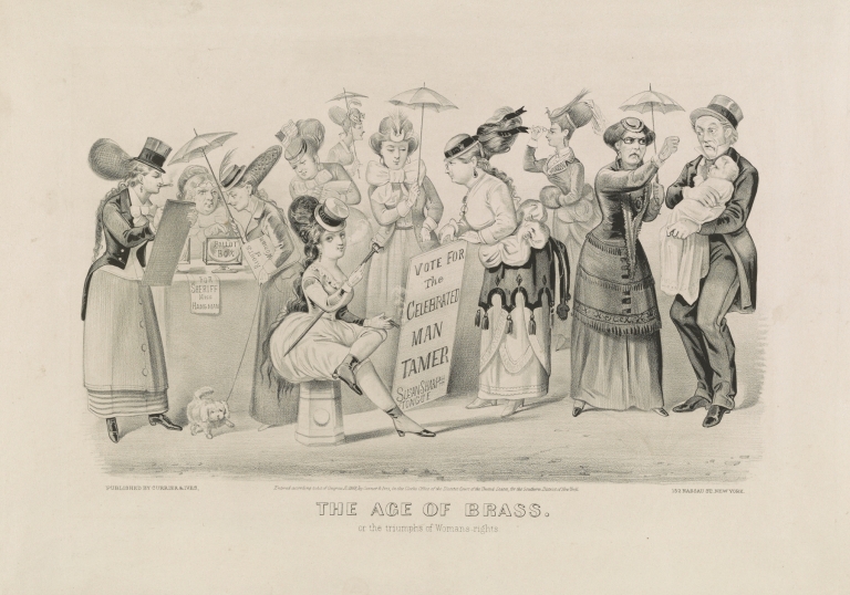 The age of brass. Or the triumphs of woman’s rights by Currier & Ives.