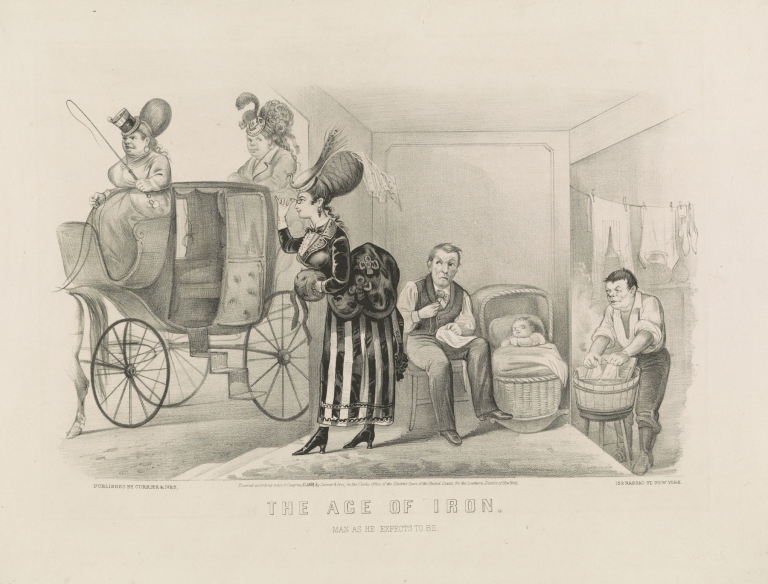 The age of iron. Man as he expects to be by Currier & Ives.
