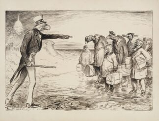 The American eagle turns away several would-be immigrants from the United States by William Henry Walker