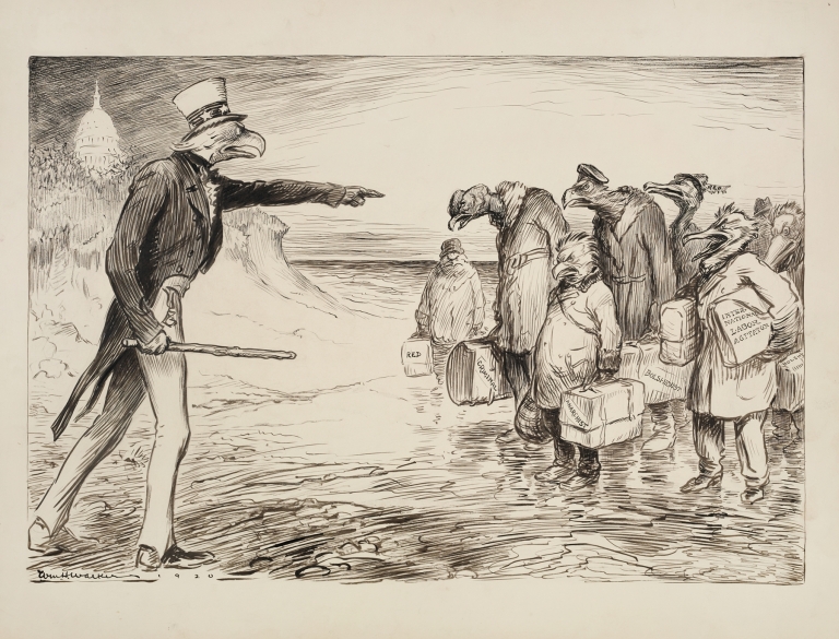 The American eagle turns away several would-be immigrants from the United States by William Henry Walker