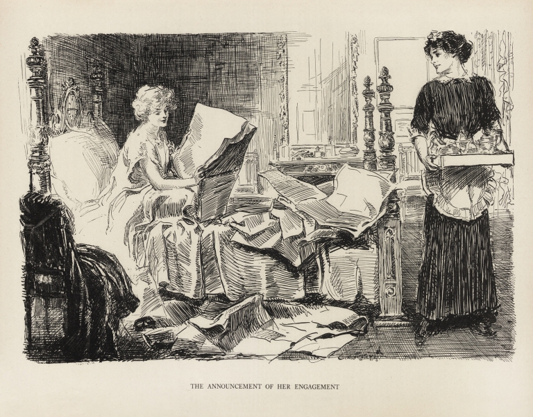The announcement of her engagement by Charles Dana Gibson