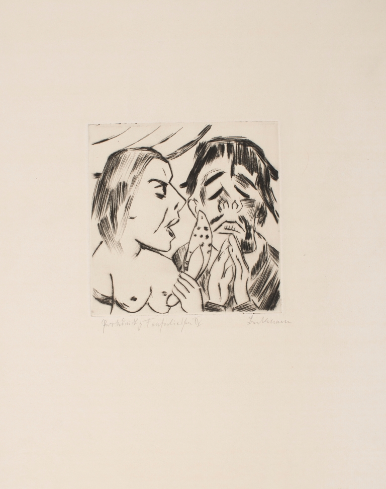 The Bigamist King Jerum Receiving Counsel from His New Wife, Queen Würgipumba by Max Beckmann