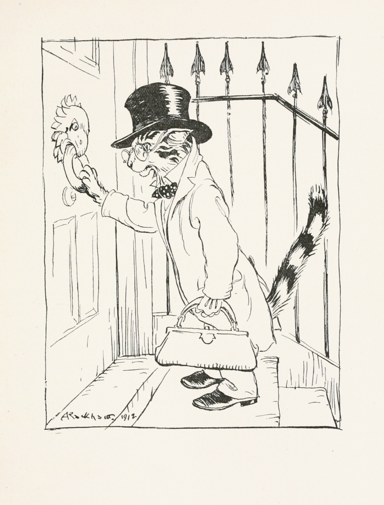 The Cat and the Birds by Arthur Rackham