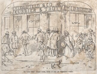 The ‘Cold Term,’ Boston – Scene, Corner Milk and Washington Streets by Winslow Homer